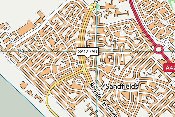 SA12 7AU map - OS VectorMap District (Ordnance Survey) SA12 7AU map - OS VectorMap District (Ordnance Survey)