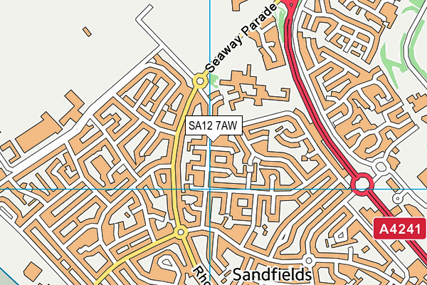 SA12 7AW map - OS VectorMap District (Ordnance Survey) SA12 7AW map - OS VectorMap District (Ordnance Survey)