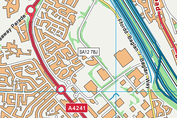 SA12 7BJ map - OS VectorMap District (Ordnance Survey) SA12 7BJ map - OS VectorMap District (Ordnance Survey)