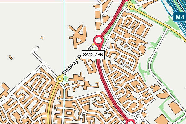 SA12 7BN map - OS VectorMap District (Ordnance Survey)