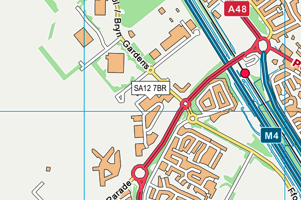 SA12 7BR map - OS VectorMap District (Ordnance Survey) SA12 7BR map - OS VectorMap District (Ordnance Survey)