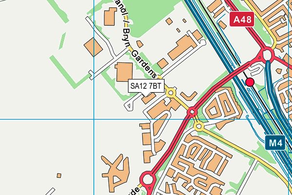 SA12 7BT map - OS VectorMap District (Ordnance Survey) SA12 7BT map - OS VectorMap District (Ordnance Survey)