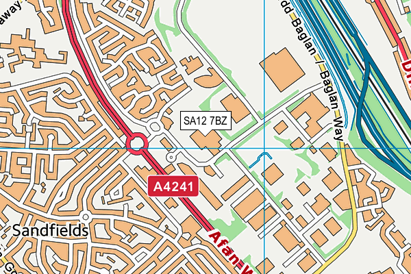 SA12 7BZ map - OS VectorMap District (Ordnance Survey) SA12 7BZ map - OS VectorMap District (Ordnance Survey)