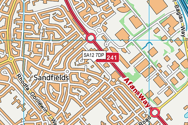 SA12 7DP map - OS VectorMap District (Ordnance Survey) SA12 7DP map - OS VectorMap District (Ordnance Survey)