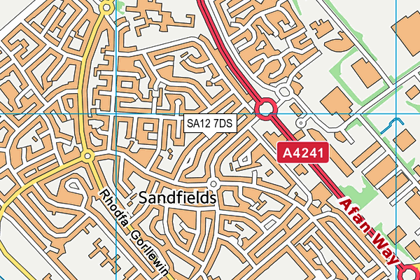 SA12 7DS map - OS VectorMap District (Ordnance Survey) SA12 7DS map - OS VectorMap District (Ordnance Survey)