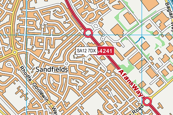 SA12 7DX map - OS VectorMap District (Ordnance Survey) SA12 7DX map - OS VectorMap District (Ordnance Survey)