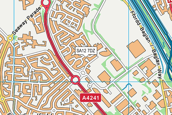 SA12 7DZ map - OS VectorMap District (Ordnance Survey) SA12 7DZ map - OS VectorMap District (Ordnance Survey)