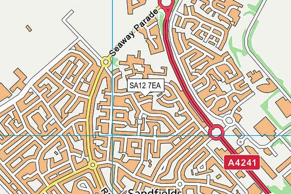 SA12 7EA map - OS VectorMap District (Ordnance Survey) SA12 7EA map - OS VectorMap District (Ordnance Survey)