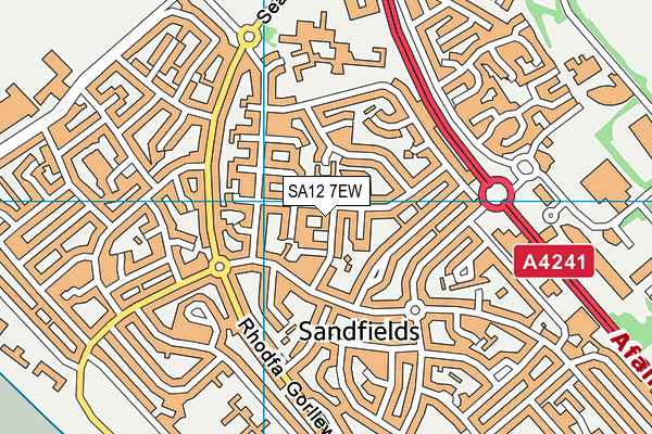 SA12 7EW map - OS VectorMap District (Ordnance Survey) SA12 7EW map - OS VectorMap District (Ordnance Survey)