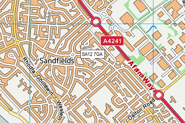 SA12 7GA map - OS VectorMap District (Ordnance Survey) SA12 7GA map - OS VectorMap District (Ordnance Survey)