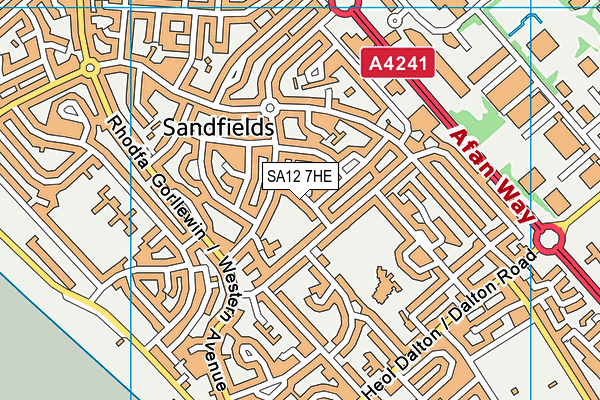 SA12 7HE map - OS VectorMap District (Ordnance Survey) SA12 7HE map - OS VectorMap District (Ordnance Survey)