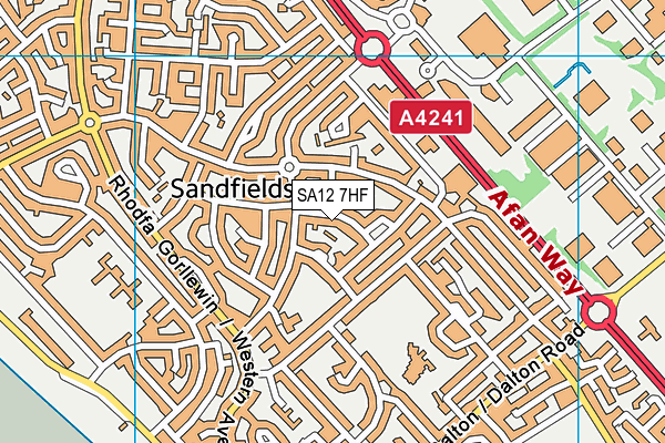 SA12 7HF map - OS VectorMap District (Ordnance Survey)