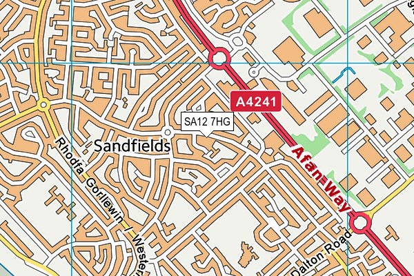 SA12 7HG map - OS VectorMap District (Ordnance Survey) SA12 7HG map - OS VectorMap District (Ordnance Survey)