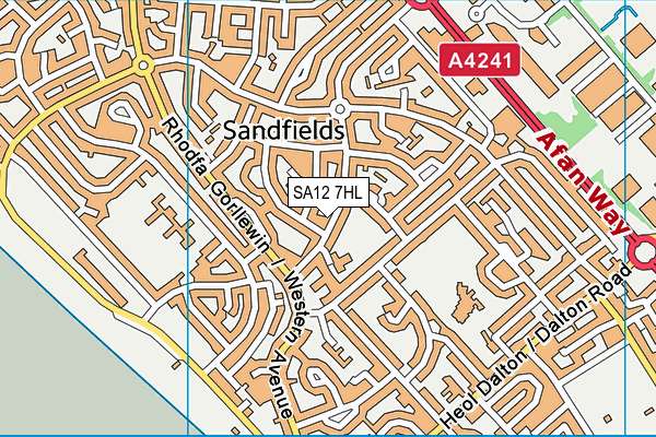 SA12 7HL map - OS VectorMap District (Ordnance Survey)