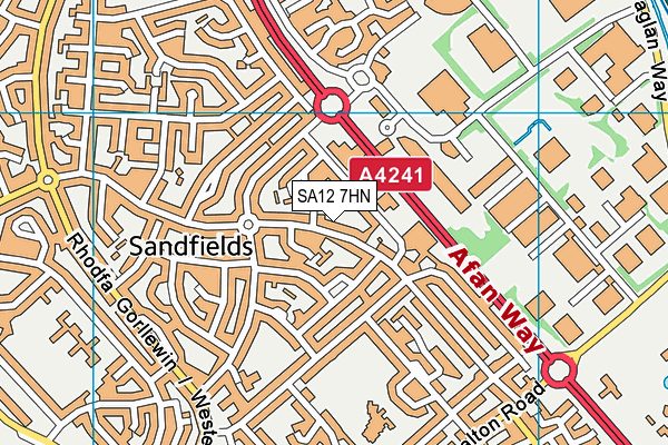 SA12 7HN map - OS VectorMap District (Ordnance Survey) SA12 7HN map - OS VectorMap District (Ordnance Survey)