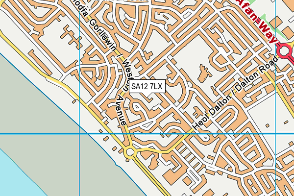 SA12 7LX map - OS VectorMap District (Ordnance Survey) SA12 7LX map - OS VectorMap District (Ordnance Survey)