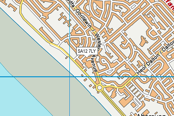 SA12 7LY map - OS VectorMap District (Ordnance Survey) SA12 7LY map - OS VectorMap District (Ordnance Survey)