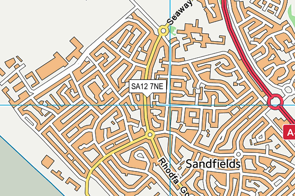 SA12 7NE map - OS VectorMap District (Ordnance Survey) SA12 7NE map - OS VectorMap District (Ordnance Survey)