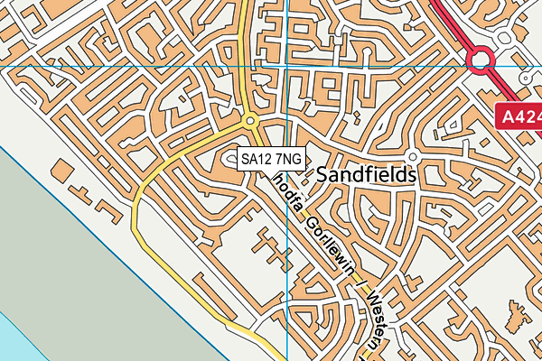 SA12 7NG map - OS VectorMap District (Ordnance Survey) SA12 7NG map - OS VectorMap District (Ordnance Survey)