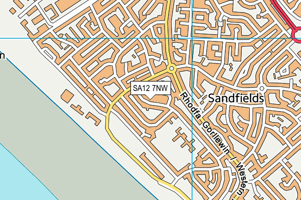 SA12 7NW map - OS VectorMap District (Ordnance Survey) SA12 7NW map - OS VectorMap District (Ordnance Survey)