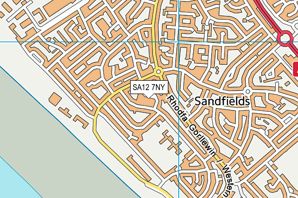 SA12 7NY map - OS VectorMap District (Ordnance Survey) SA12 7NY map - OS VectorMap District (Ordnance Survey)