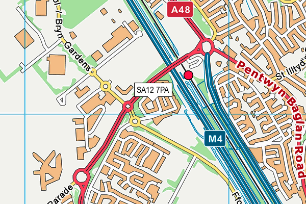 SA12 7PA map - OS VectorMap District (Ordnance Survey) SA12 7PA map - OS VectorMap District (Ordnance Survey)