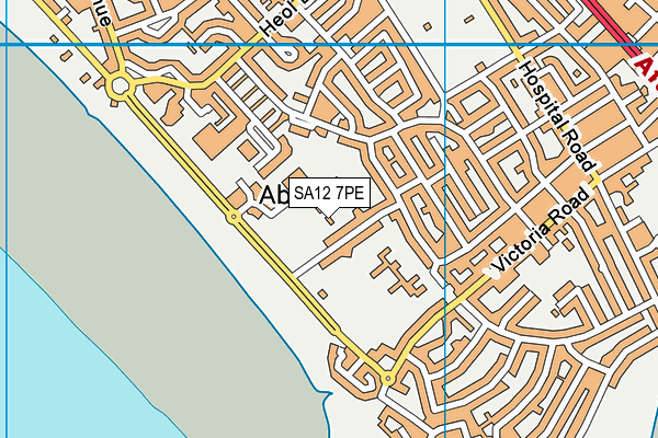 SA12 7PE map - OS VectorMap District (Ordnance Survey) SA12 7PE map - OS VectorMap District (Ordnance Survey)