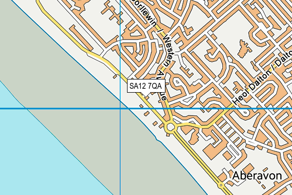 SA12 7QA map - OS VectorMap District (Ordnance Survey) SA12 7QA map - OS VectorMap District (Ordnance Survey)