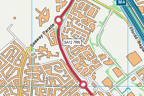 SA12 7RN map - OS VectorMap District (Ordnance Survey) SA12 7RN map - OS VectorMap District (Ordnance Survey)
