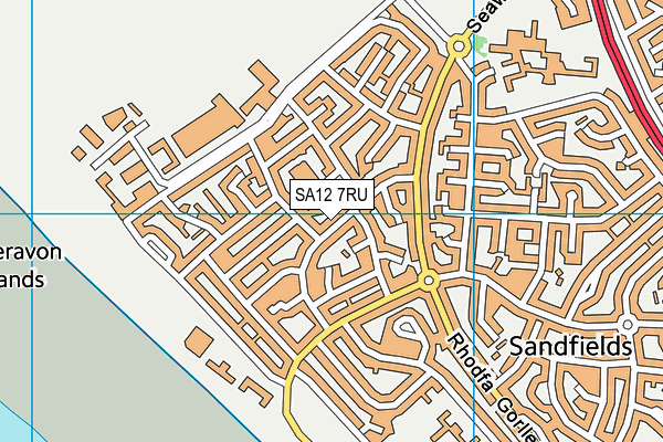 SA12 7RU map - OS VectorMap District (Ordnance Survey) SA12 7RU map - OS VectorMap District (Ordnance Survey)