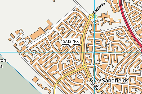 SA12 7RX map - OS VectorMap District (Ordnance Survey)