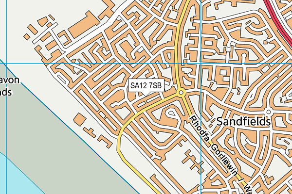 SA12 7SB map - OS VectorMap District (Ordnance Survey) SA12 7SB map - OS VectorMap District (Ordnance Survey)