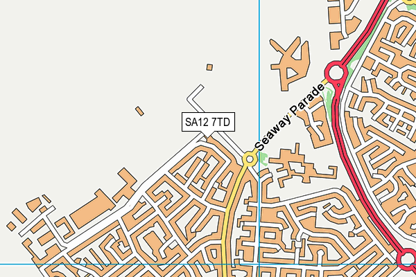 SA12 7TD map - OS VectorMap District (Ordnance Survey) SA12 7TD map - OS VectorMap District (Ordnance Survey)