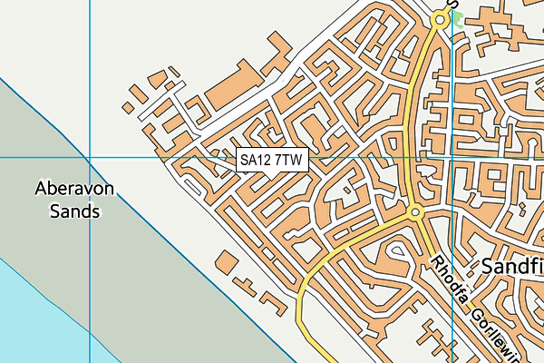 SA12 7TW map - OS VectorMap District (Ordnance Survey) SA12 7TW map - OS VectorMap District (Ordnance Survey)