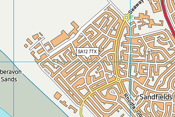 SA12 7TX map - OS VectorMap District (Ordnance Survey) SA12 7TX map - OS VectorMap District (Ordnance Survey)