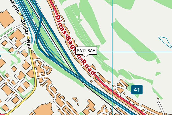 SA12 8AE map - OS VectorMap District (Ordnance Survey) SA12 8AE map - OS VectorMap District (Ordnance Survey)
