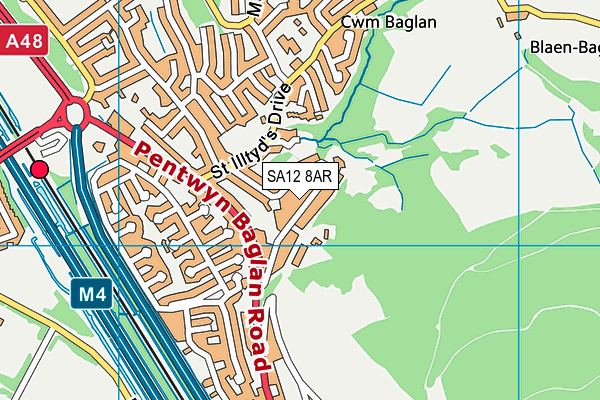 SA12 8AR map - OS VectorMap District (Ordnance Survey)