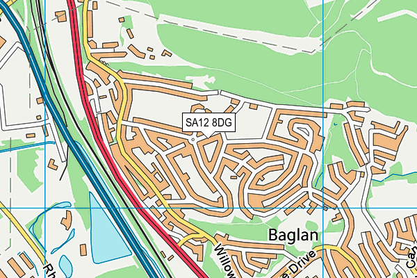 SA12 8DG map - OS VectorMap District (Ordnance Survey)