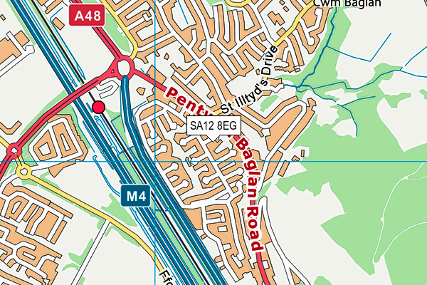 SA12 8EG map - OS VectorMap District (Ordnance Survey) SA12 8EG map - OS VectorMap District (Ordnance Survey)