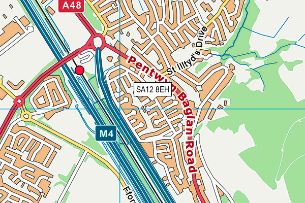 SA12 8EH map - OS VectorMap District (Ordnance Survey) SA12 8EH map - OS VectorMap District (Ordnance Survey)