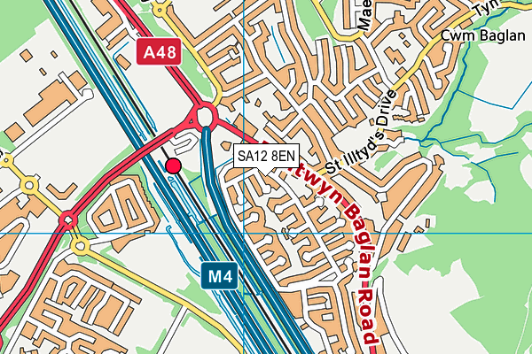 SA12 8EN map - OS VectorMap District (Ordnance Survey)