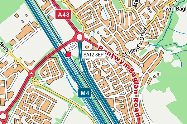 SA12 8EP map - OS VectorMap District (Ordnance Survey) SA12 8EP map - OS VectorMap District (Ordnance Survey)