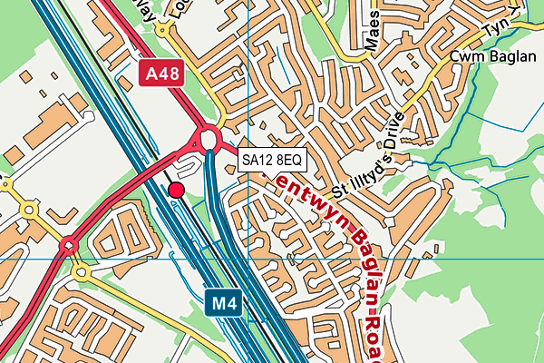 SA12 8EQ map - OS VectorMap District (Ordnance Survey)