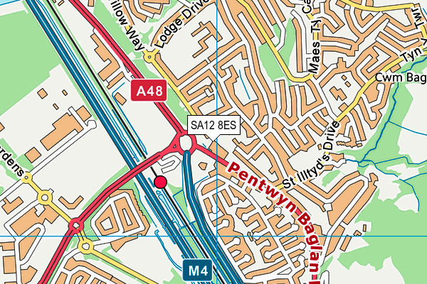 SA12 8ES map - OS VectorMap District (Ordnance Survey) SA12 8ES map - OS VectorMap District (Ordnance Survey)