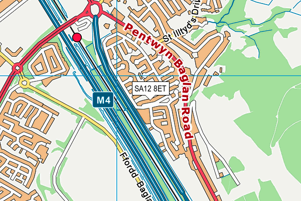 SA12 8ET map - OS VectorMap District (Ordnance Survey) SA12 8ET map - OS VectorMap District (Ordnance Survey)