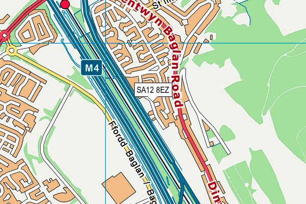 SA12 8EZ map - OS VectorMap District (Ordnance Survey) SA12 8EZ map - OS VectorMap District (Ordnance Survey)