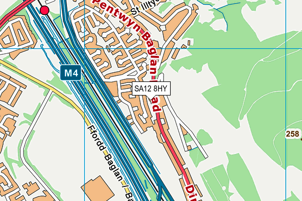 SA12 8HY map - OS VectorMap District (Ordnance Survey) SA12 8HY map - OS VectorMap District (Ordnance Survey)