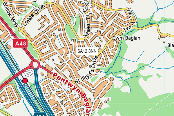 SA12 8NN map - OS VectorMap District (Ordnance Survey) SA12 8NN map - OS VectorMap District (Ordnance Survey)