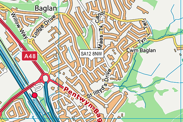 SA12 8NW map - OS VectorMap District (Ordnance Survey) SA12 8NW map - OS VectorMap District (Ordnance Survey)