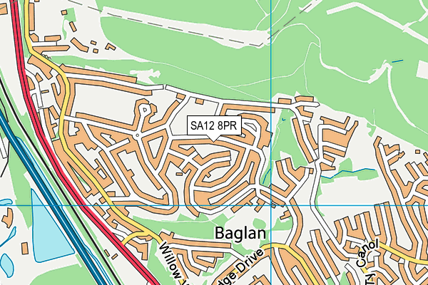 SA12 8PR map - OS VectorMap District (Ordnance Survey)